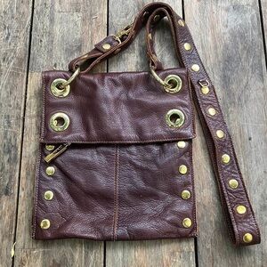 Hammitt Rich Brown Crossbody Bag with Gold Details